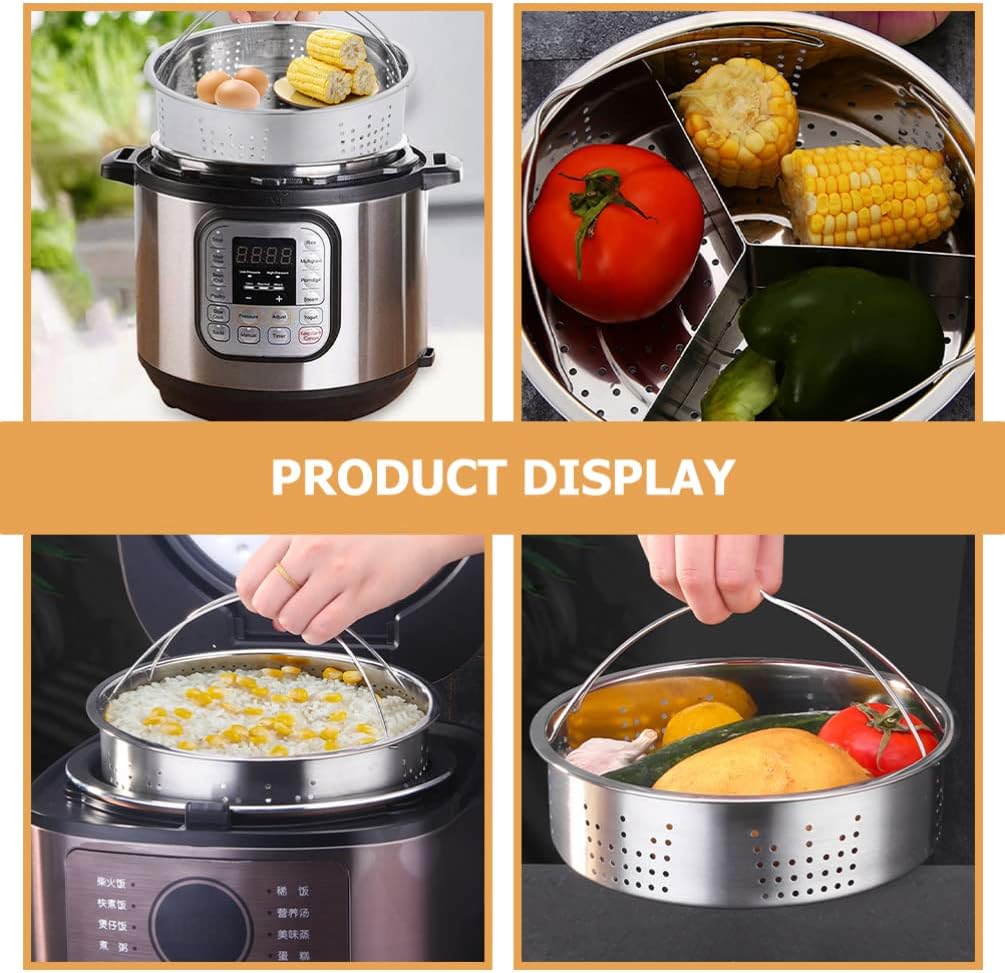 Stainless Steel Steamer Set with Trivet and Dumpling Basket - Food Steamer Accessories for Cooking