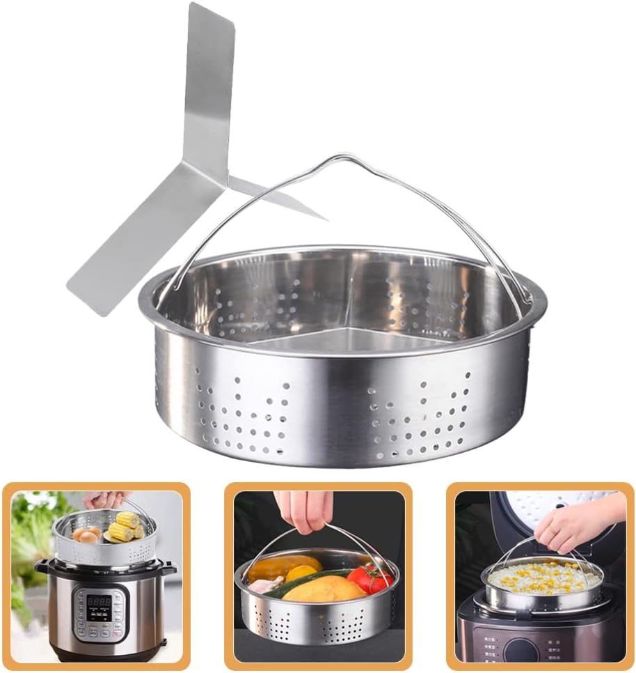 Stainless Steel Steamer Set with Trivet and Dumpling Basket - Food Steamer Accessories for Cooking