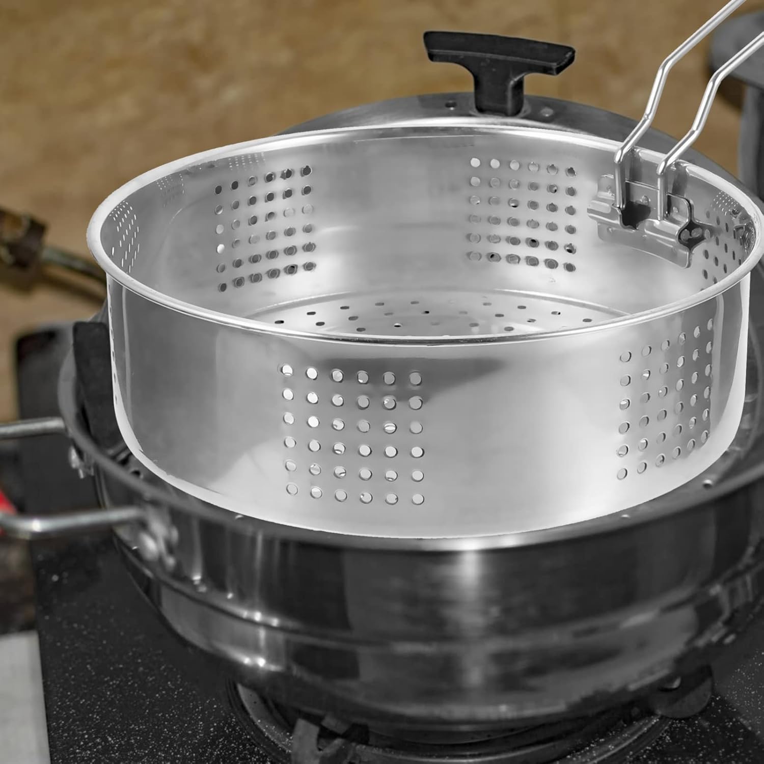 Stainless Steel Steaming Basket Set for Rice Cooker and Saucepan Cooking