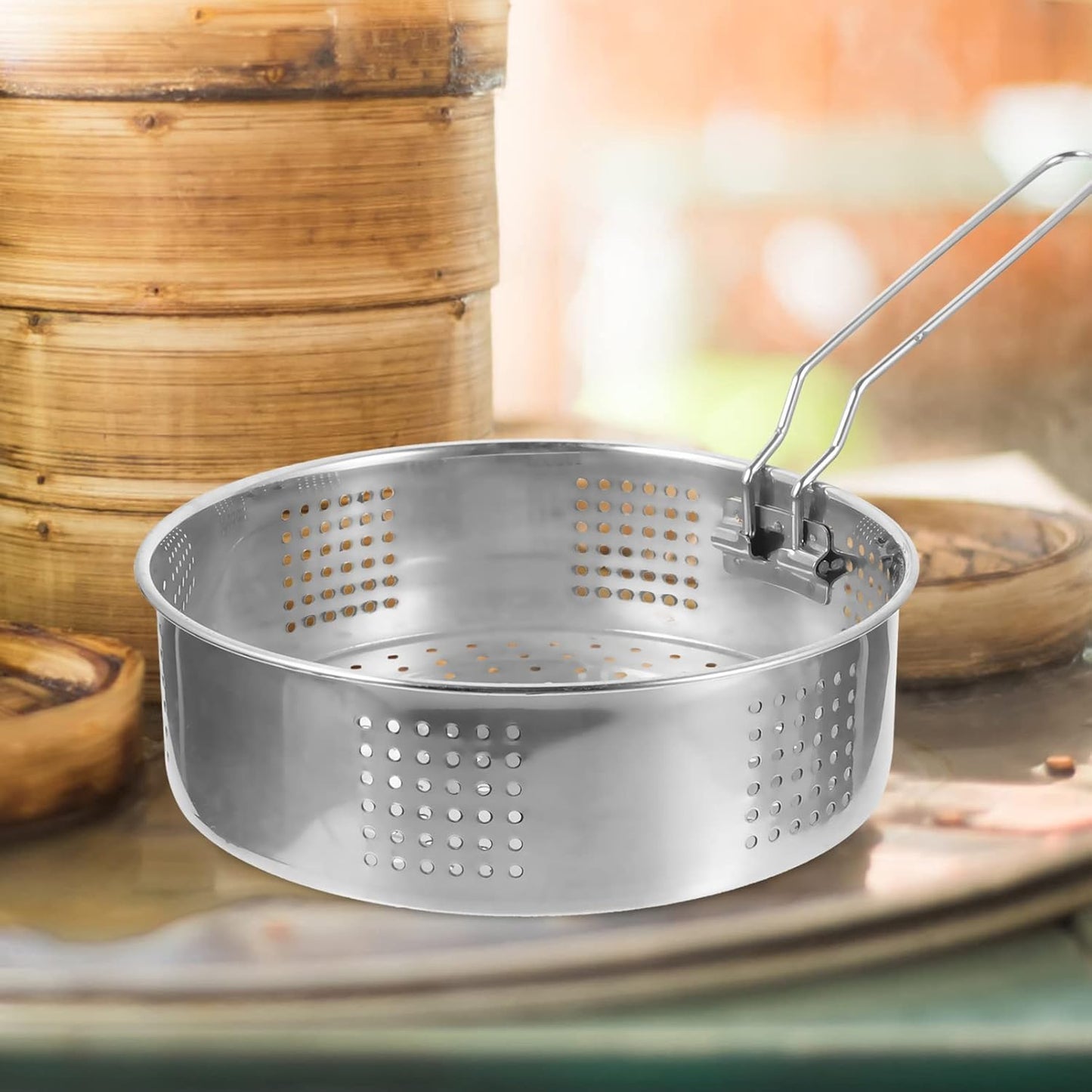 Stainless Steel Steaming Basket Set for Rice Cooker and Saucepan Cooking