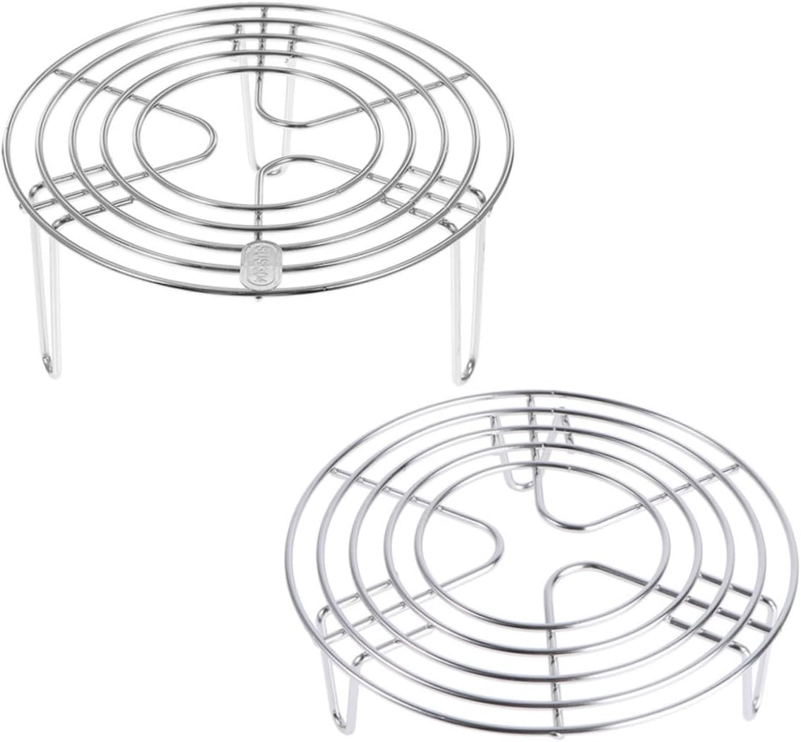 Stainless Steel Steaming Rack Set for Rice Buns - 2pcs Easy-to-Use Steam Rack Legs