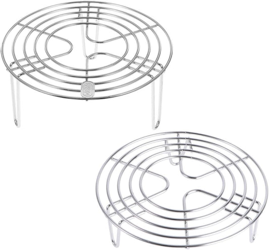 Stainless Steel Steaming Rack Set for Rice Buns - 2pcs Easy-to-Use Steam Rack Legs