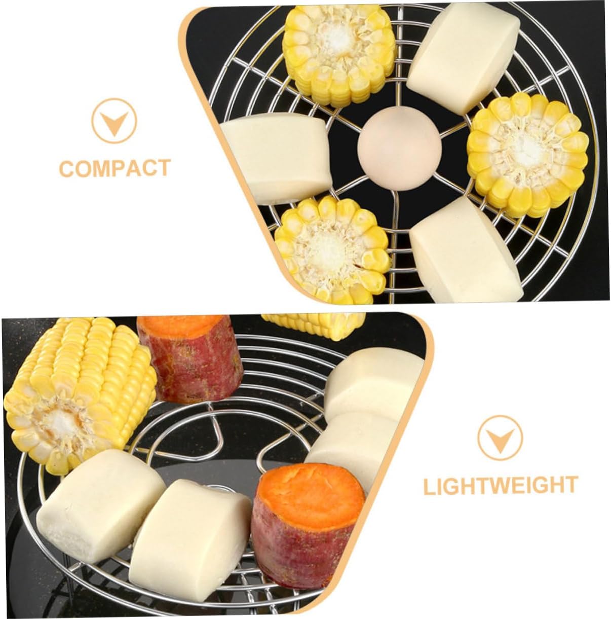 Stainless Steel Steaming Rack Set for Rice Buns - 2pcs Easy-to-Use Steam Rack Legs