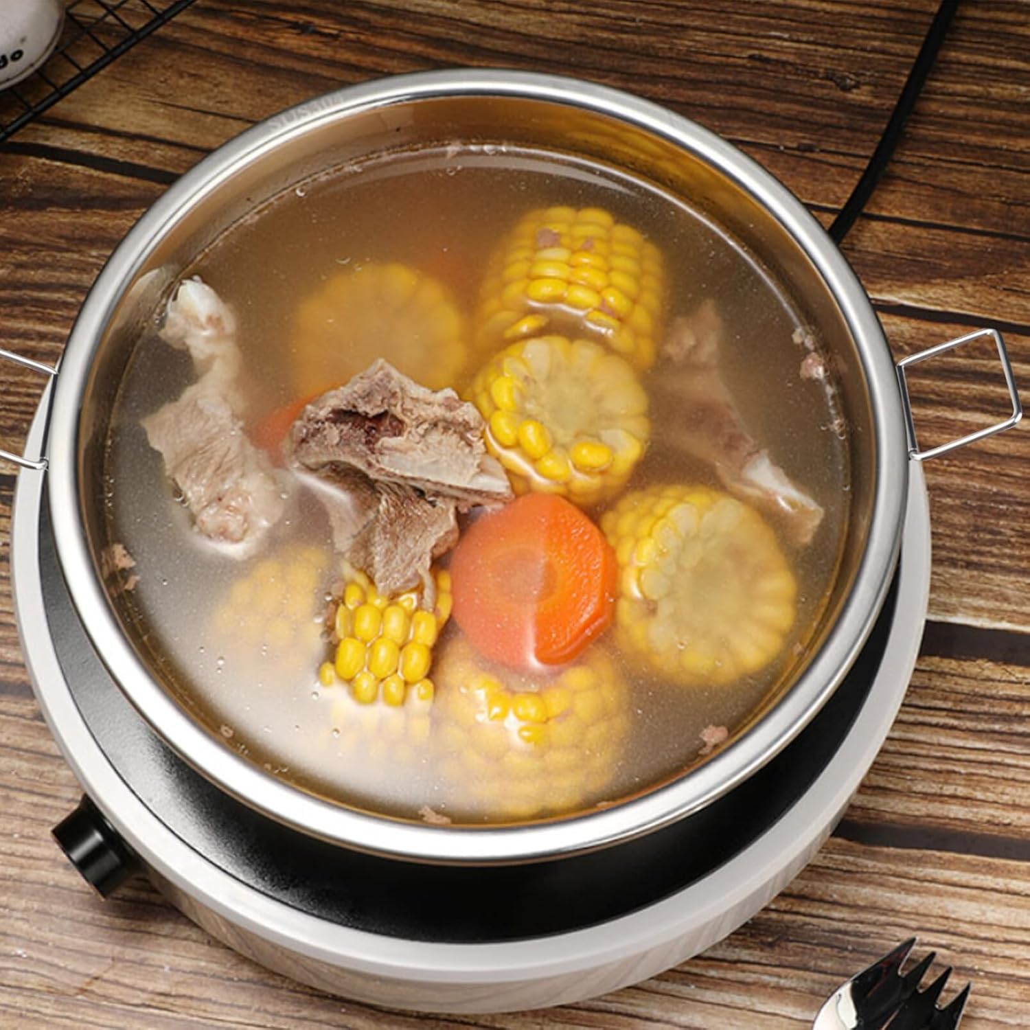 Stainless Steel Steaming Tray with Double Handles for Cooking - 32CM