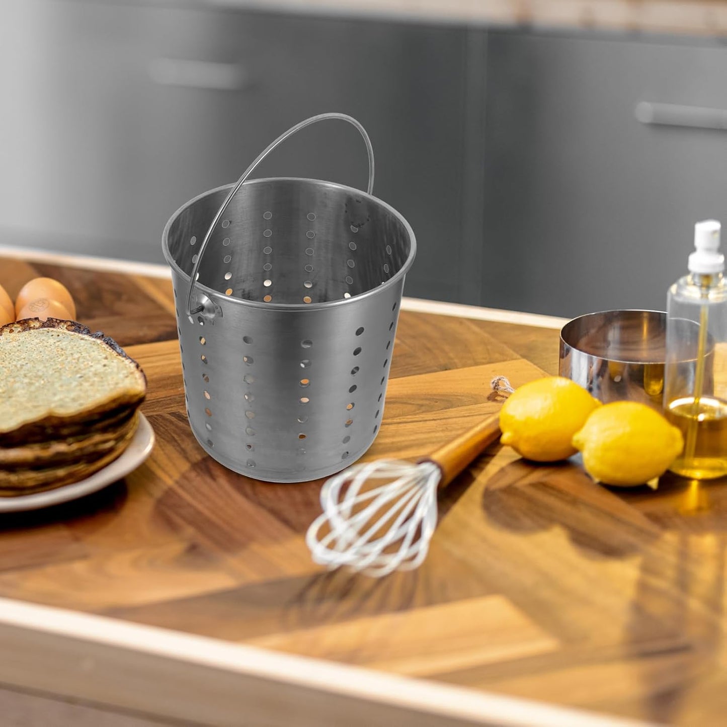 Stainless Steel Stock Pot Insert with Steamer Basket for Seafood Boiling and Steaming