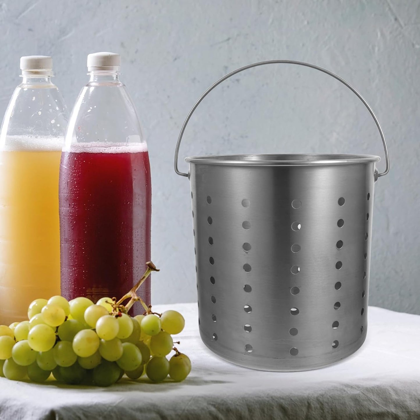 Stainless Steel Stock Pot Insert with Steamer Basket for Seafood Boiling and Steaming