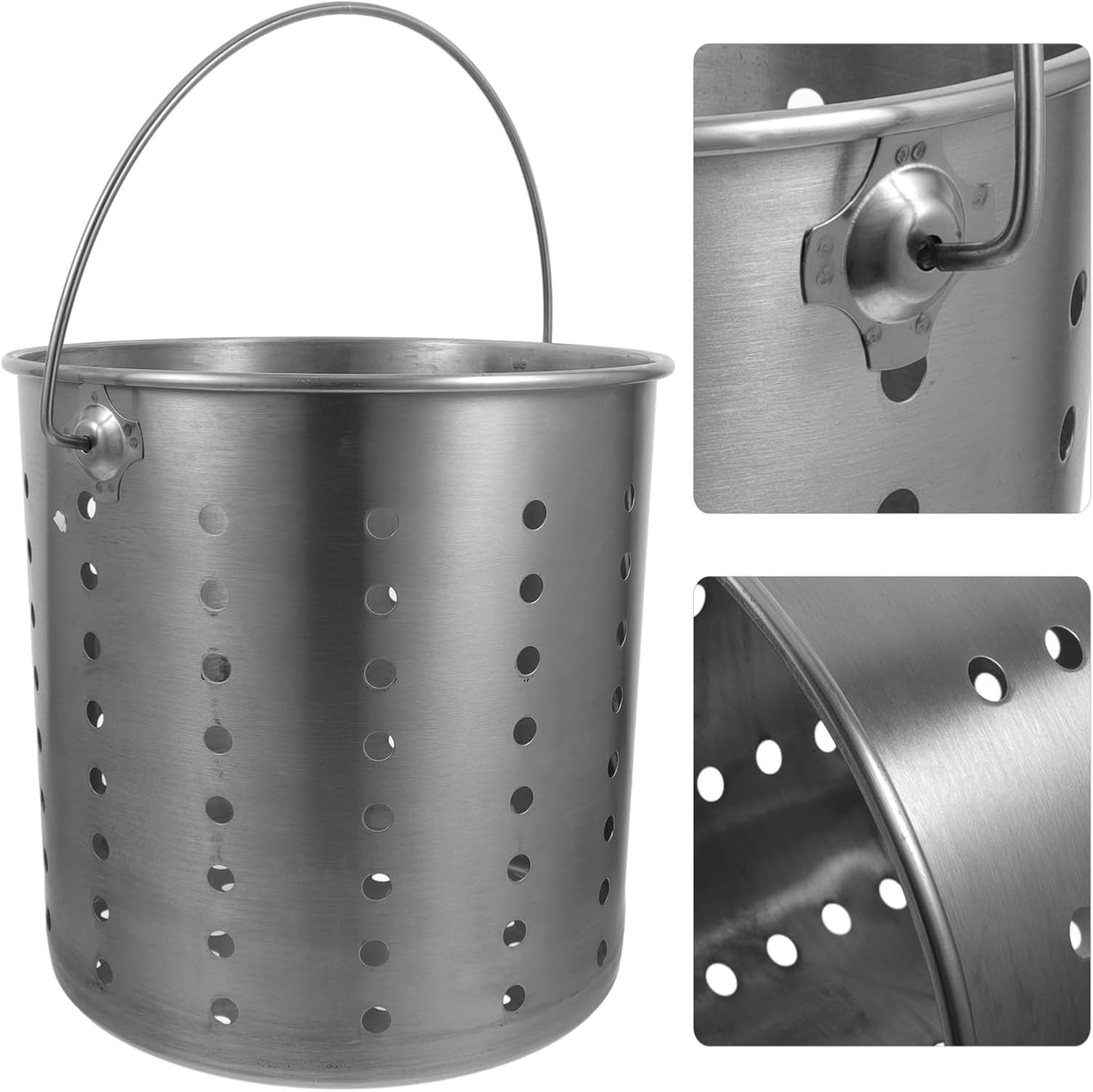 Stainless Steel Stock Pot Insert with Steamer Basket for Seafood Boiling and Steaming