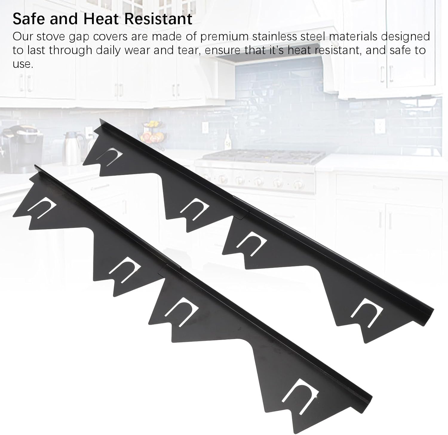 Stainless Steel Stove Covers Kit for Burner, Oven, Toaster - Telescopic Gas Range Covers Set with Caulking Plate - 2 Pair Appliance Covers for Stove Top