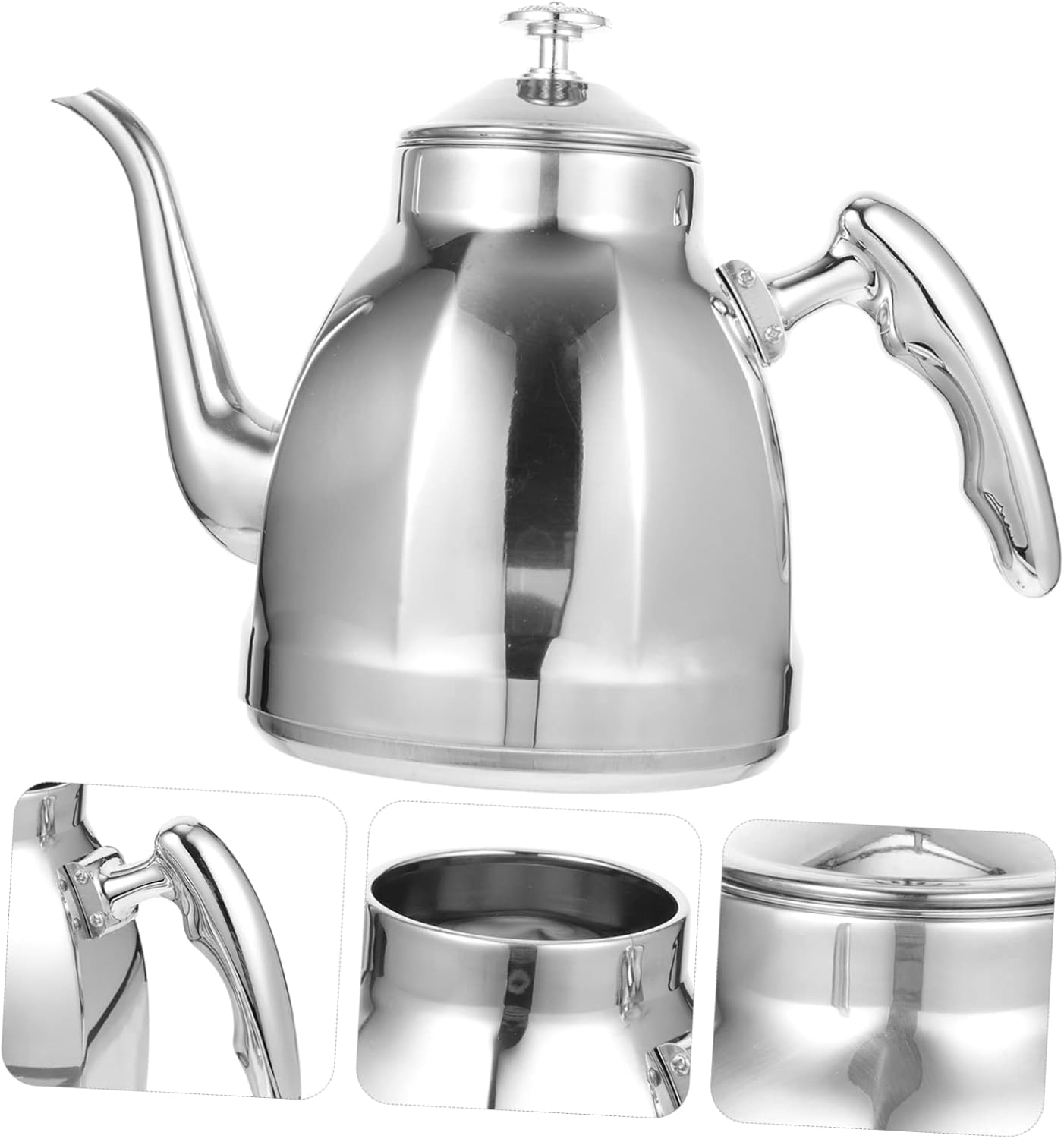 Stainless Steel Stovetop Kettle with Strainer for Home Kitchen - Induction Teapot for Daily Use