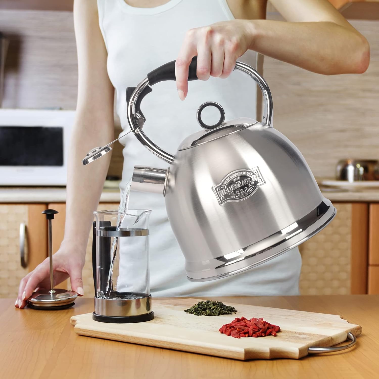 Stainless Steel Stovetop Tea Kettle for Home & Kitchen, 3.0 Qt Capacity