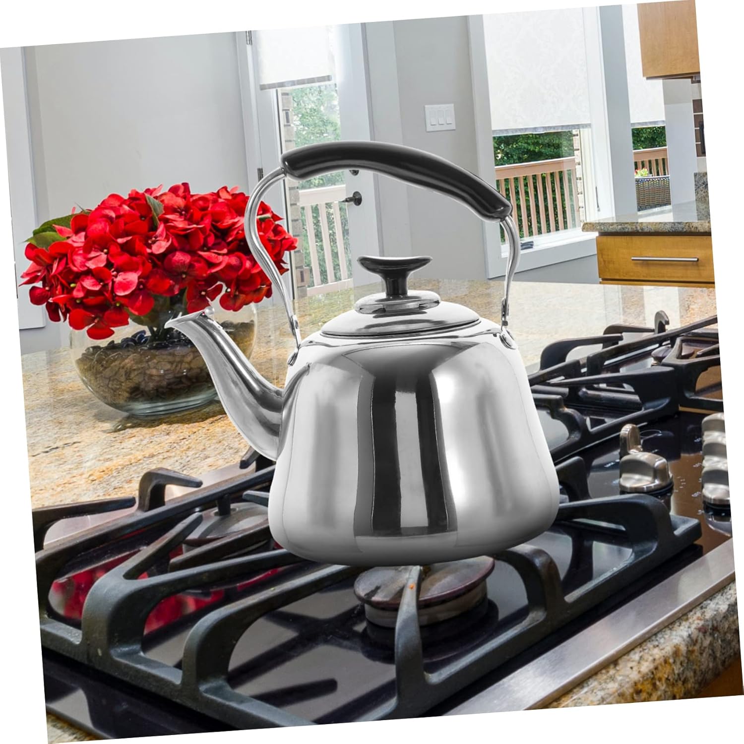 Stainless Steel Stovetop Tea Kettle with Electric Option for Convenient Brewing - HOLIDYOYO