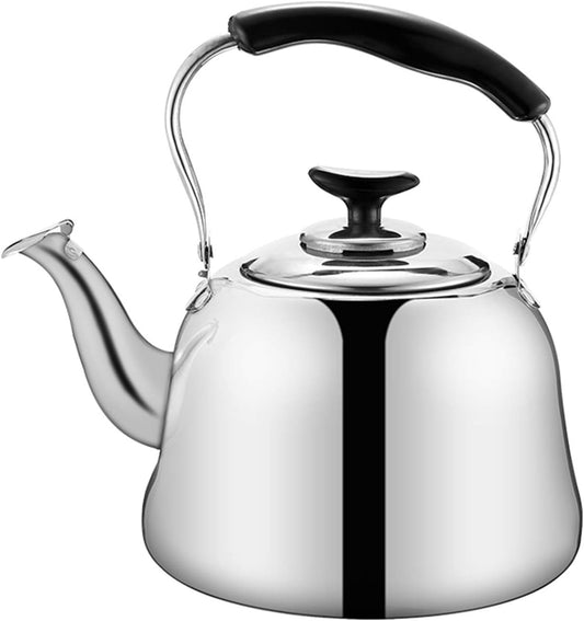 Stainless Steel Stovetop Tea Kettle with Infusers, Cool Handle - 2L Size for Gas, Induction, Electric Stoves