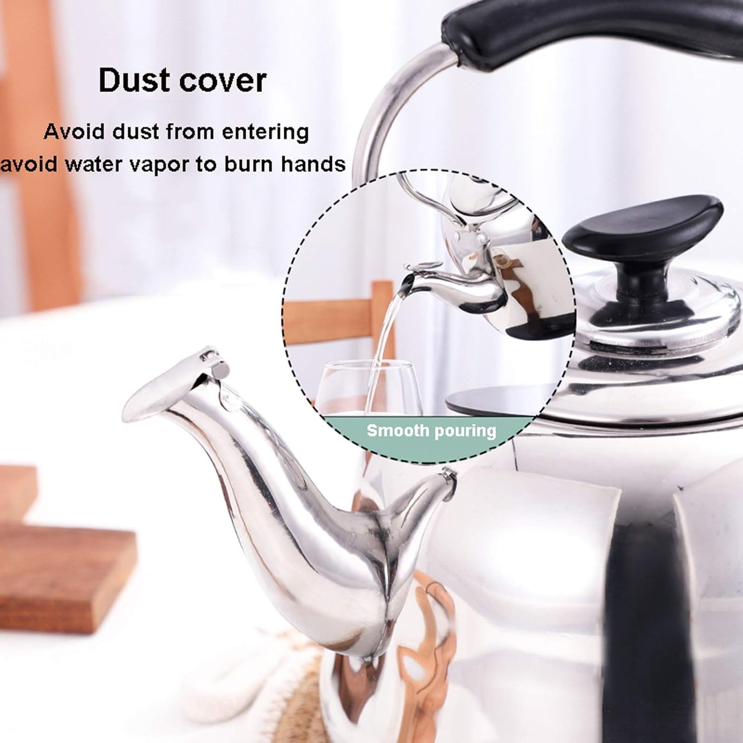 Stainless Steel Stovetop Tea Kettle with Infusers, Cool Handle - 2L Size for Gas, Induction, Electric Stoves