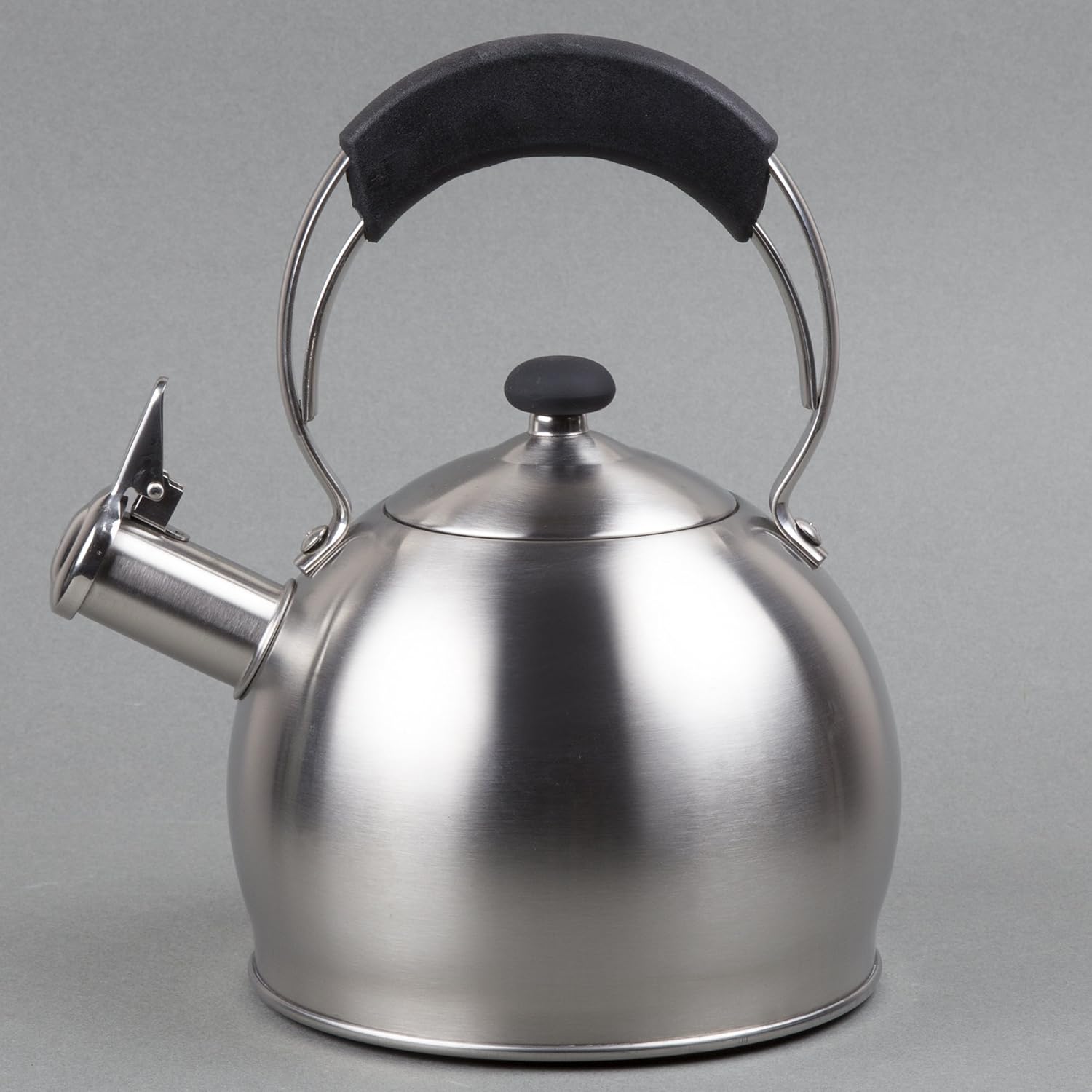 Stainless Steel Stovetop Tea Kettle with Whistling Spout and Even Heat Distribution for Home Brewing