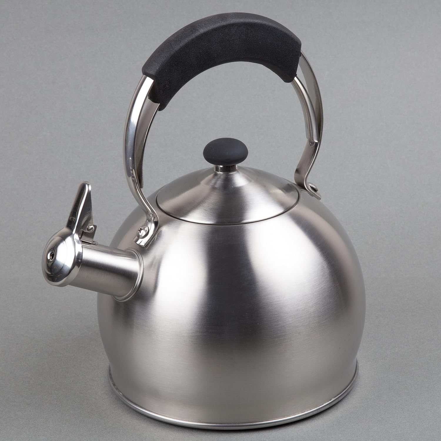 Stainless Steel Stovetop Tea Kettle with Whistling Spout and Even Heat Distribution for Home Brewing