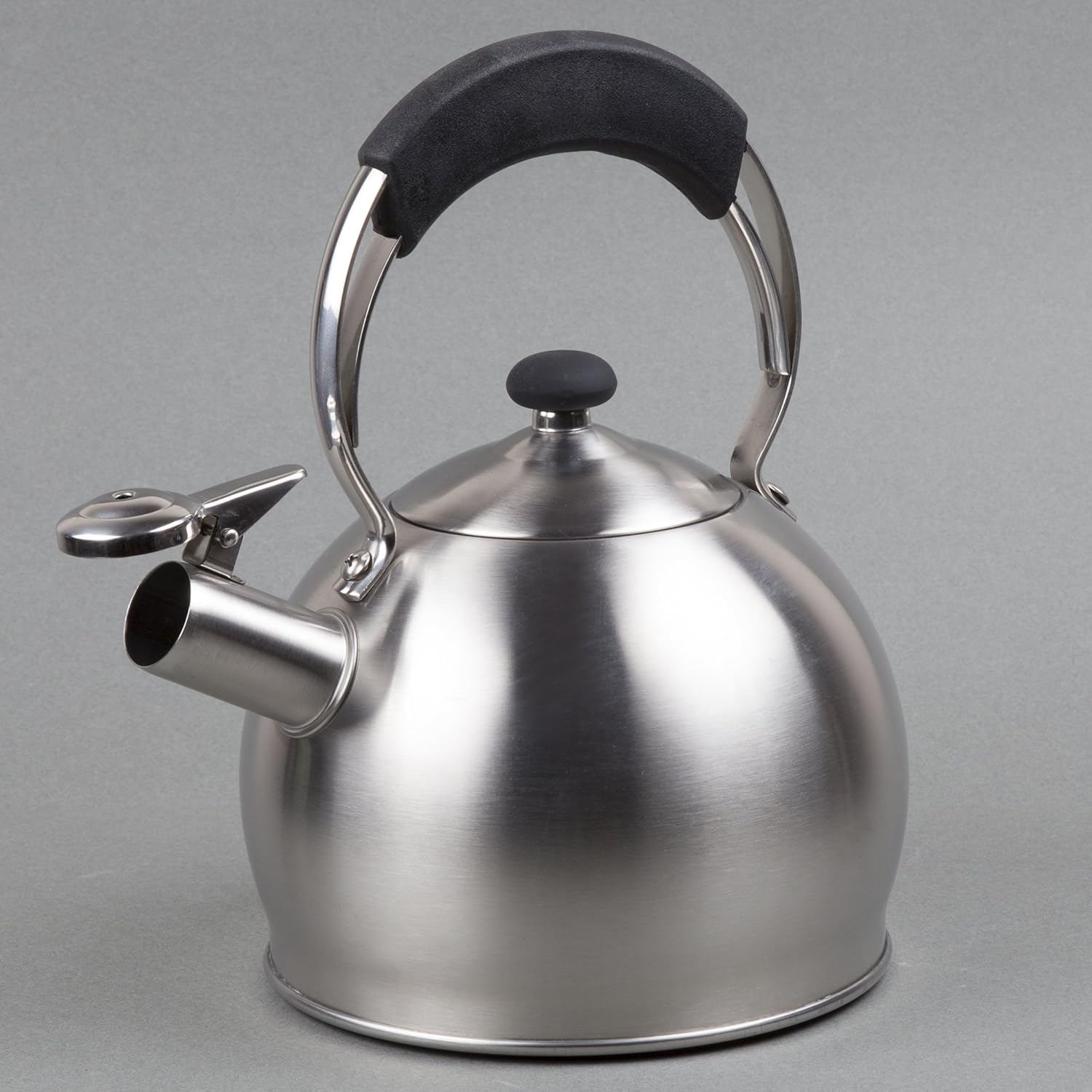 Stainless Steel Stovetop Tea Kettle with Whistling Spout and Even Heat Distribution for Home Brewing