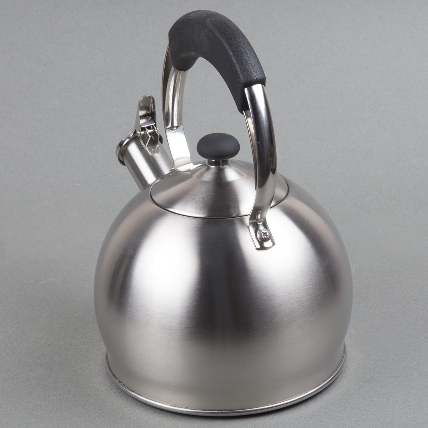Stainless Steel Stovetop Tea Kettle with Whistling Spout and Even Heat Distribution for Home Brewing