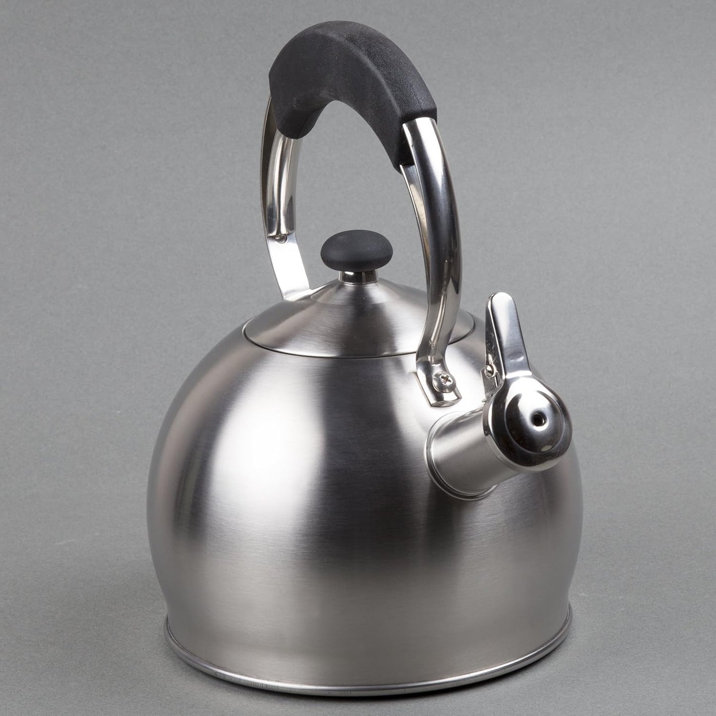 Stainless Steel Stovetop Tea Kettle with Whistling Spout and Even Heat Distribution for Home Brewing