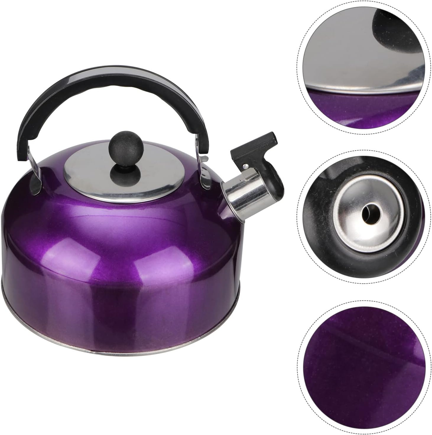 Stainless Steel Stovetop Whistling Tea Kettle - Fast Heating Small Coffee Server for Induction Gas Cooktops