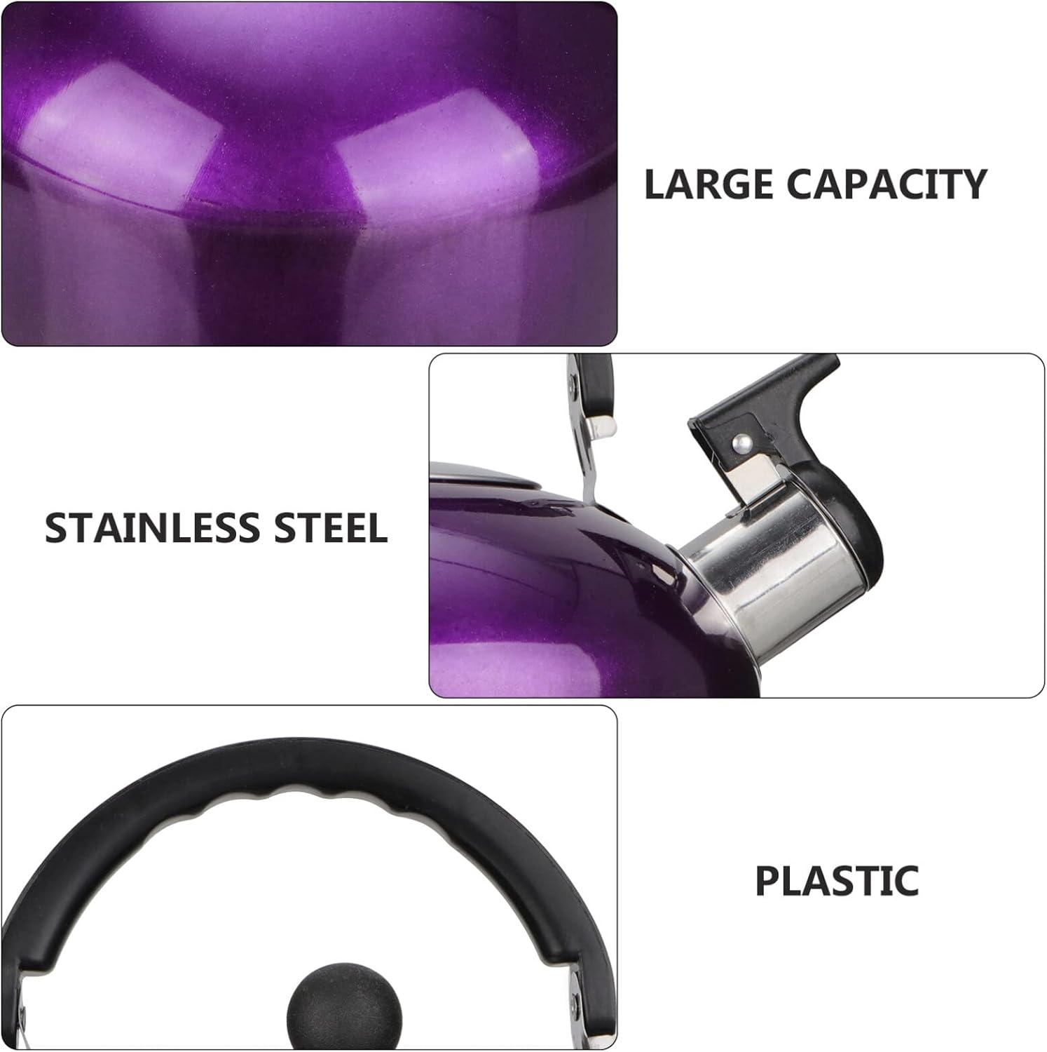 Stainless Steel Stovetop Whistling Tea Kettle - Fast Heating Small Coffee Server for Induction Gas Cooktops