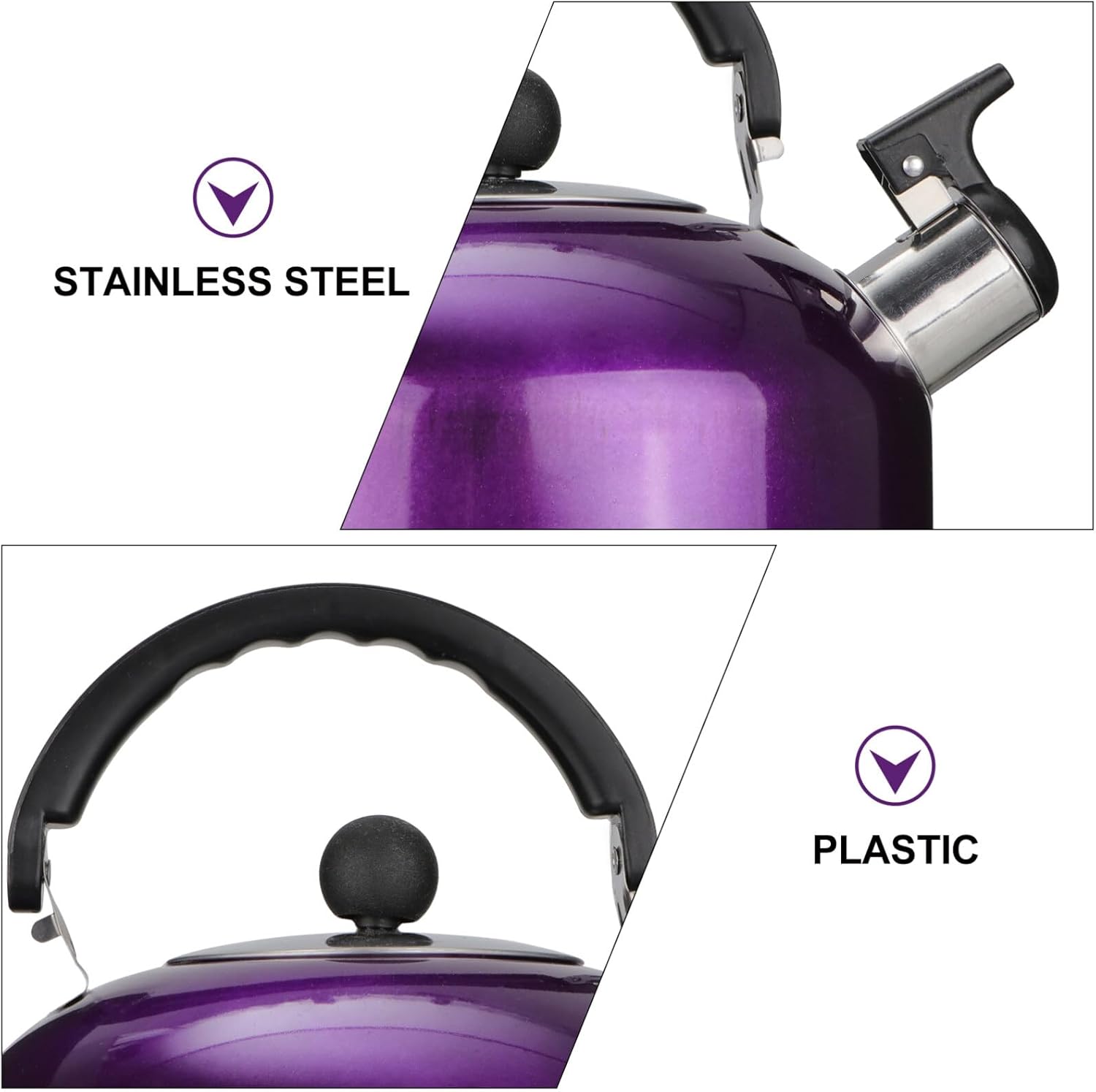 Stainless Steel Stovetop Whistling Tea Kettle - Fast Heating Small Coffee Server for Induction Gas Cooktops