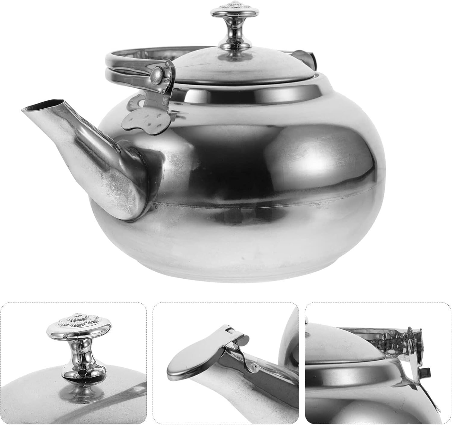 Stainless Steel Stovetop Whistling Tea Kettle - Induction Ready 16cm - Fast Boiling Water Boiler for Kitchen