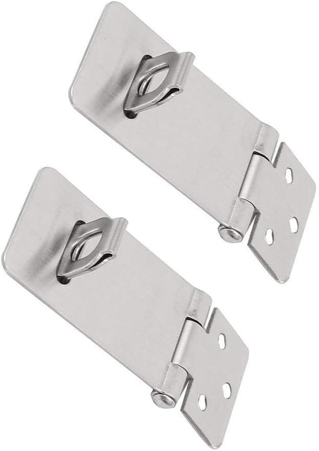 Stainless Steel Swivel Clasp Latch Set of 4 for Doors and Cabinets - 2 Inch Padlock Locking Hasp Staple Safety Gate Lock