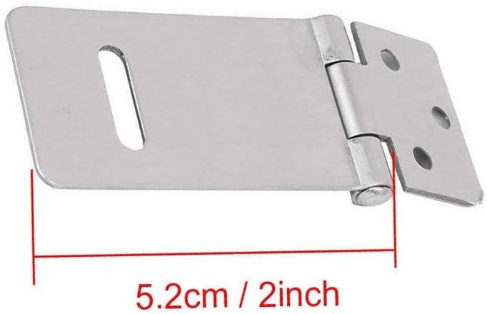 Stainless Steel Swivel Clasp Latch Set of 4 for Doors and Cabinets - 2 Inch Padlock Locking Hasp Staple Safety Gate Lock