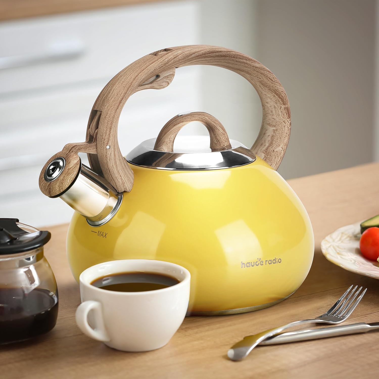 Stainless Steel Tea Kettle for Stove Top Teapot with Ergonomic Handle - 2.5+2.0 Quart Capacity, Food Grade, Anti-Hot, All Heat Sources