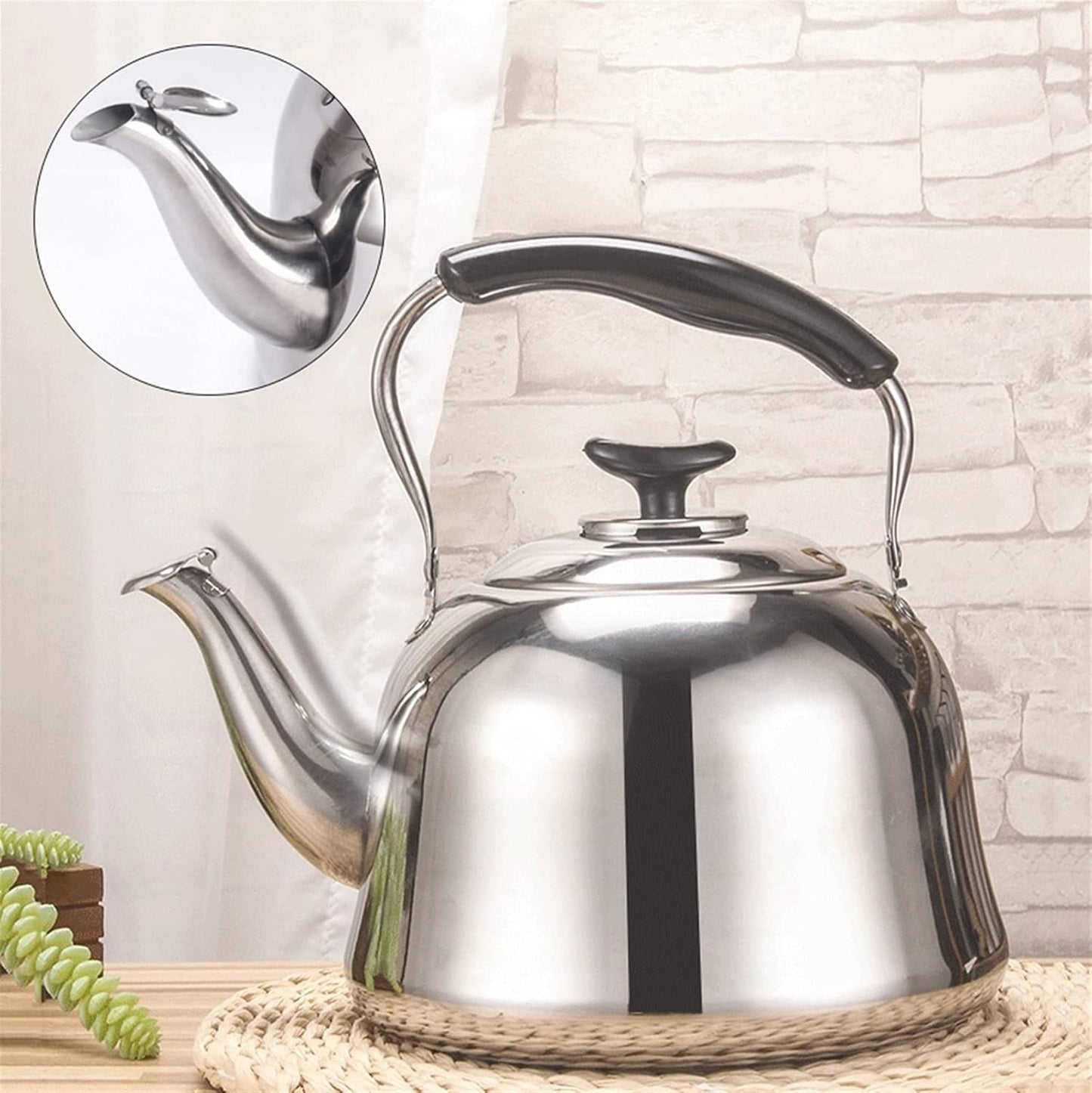 Stainless Steel Tea Kettle Stovetop with Infuser and Cool Handle - 2L Size for Gas, Induction, Electric Stoves