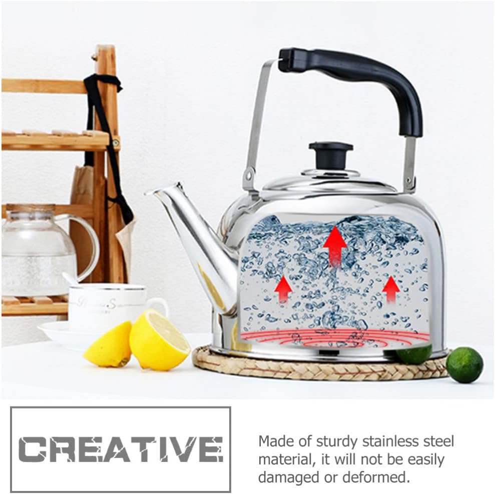 Stainless Steel Tea Kettle with Anti-Scald Handle - Stovetop Water Boiler Pot for Gas Stoves