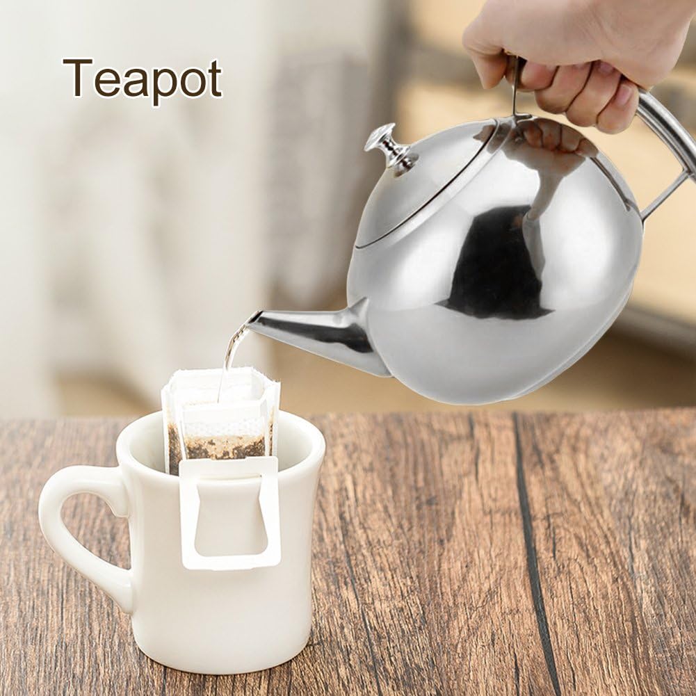 Stainless Steel Tea Kettle with Small Spout and Strainer - 1.5 Litre Capacity for Coffee or Tea