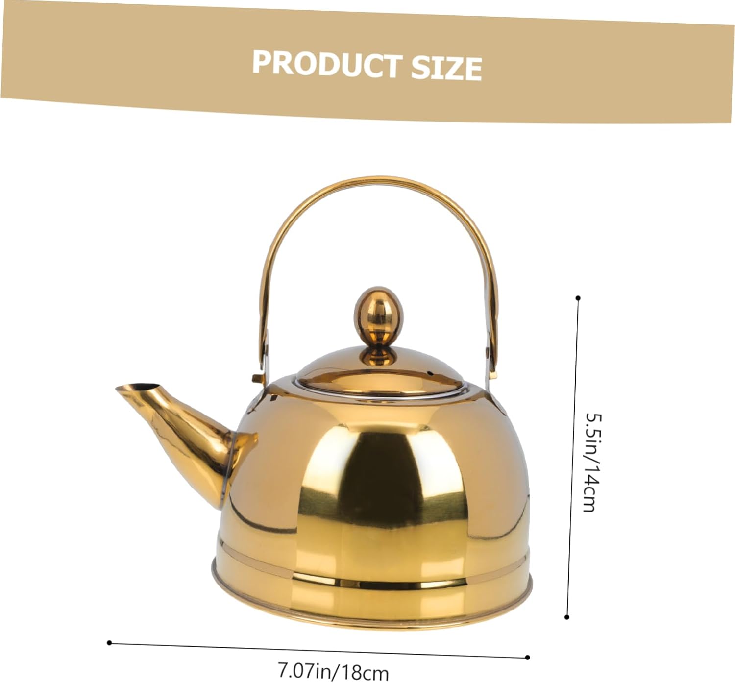 Stainless Steel Tea Kettle with Strainer - Ideal for Stovetop and Induction Cooking - Capacity Kitchen Kettle for Home and Restaurant Use