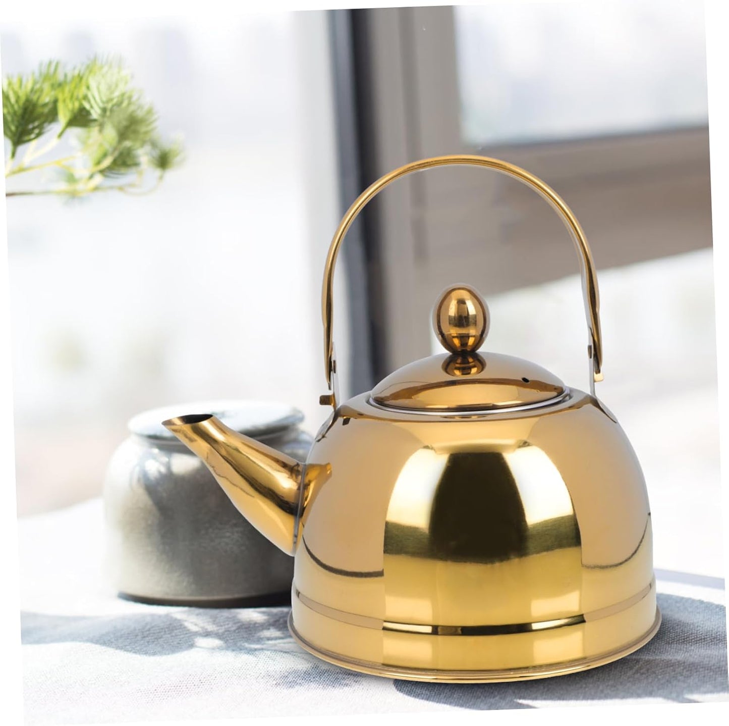 Stainless Steel Tea Kettle with Strainer - Ideal for Stovetop and Induction Cooking - Capacity Kitchen Kettle for Home and Restaurant Use
