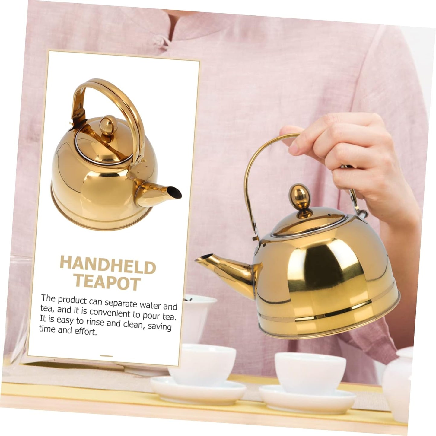 Stainless Steel Tea Kettle with Strainer - Ideal for Stovetop and Induction Cooking - Capacity Kitchen Kettle for Home and Restaurant Use