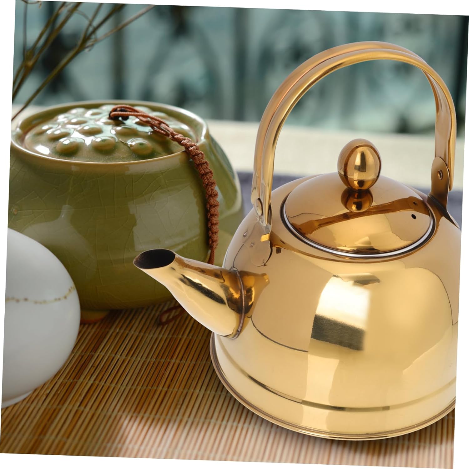 Stainless Steel Tea Kettle with Strainer - Ideal for Stovetop and Induction Cooking - Capacity Kitchen Kettle for Home and Restaurant Use