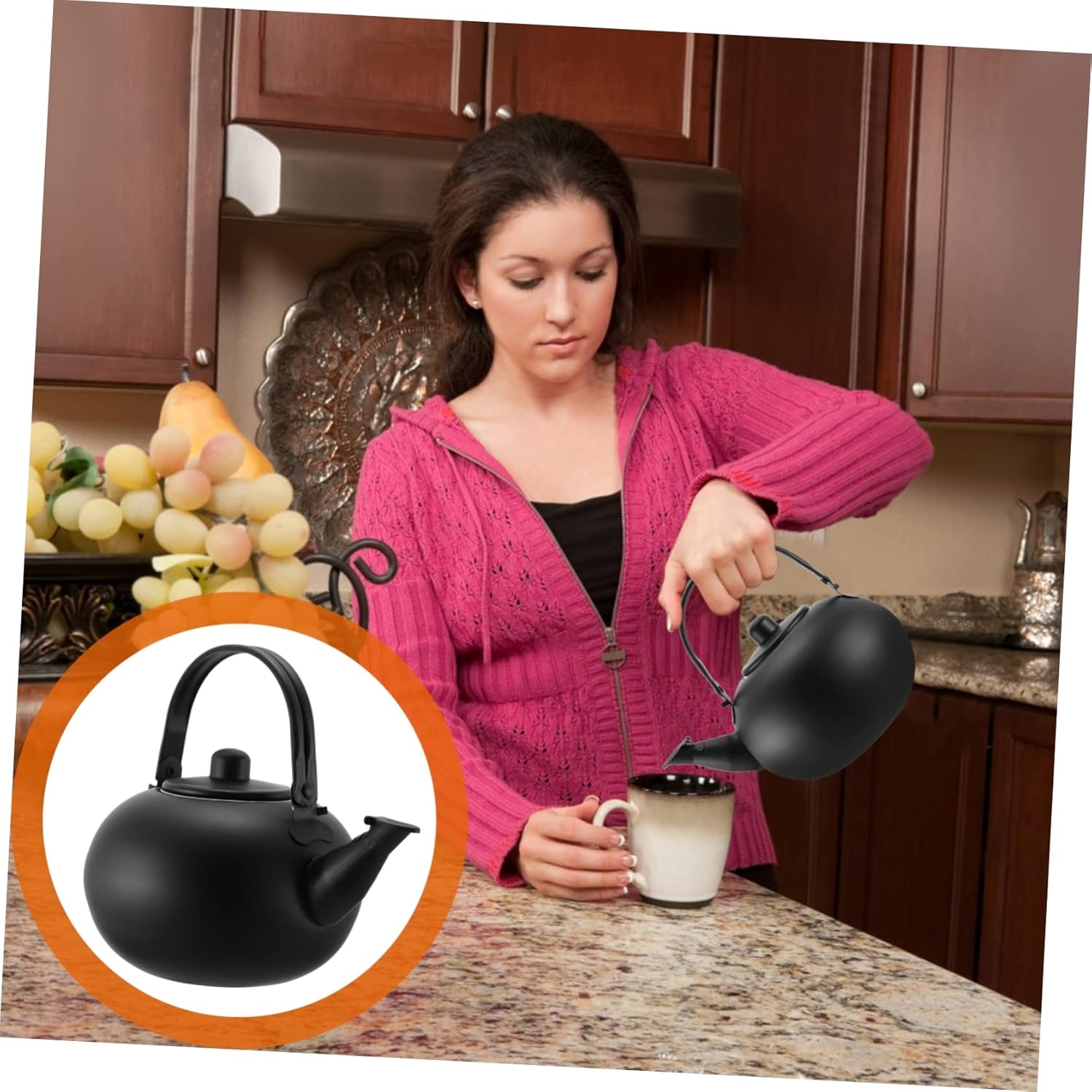 Stainless Steel Tea Pot Kettle for Stovetop or Induction Cooker - PHENOFICE Cookware for Boiling Water