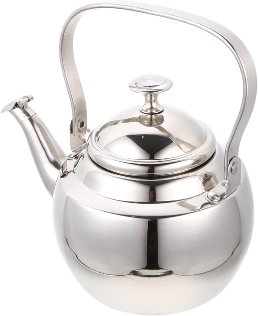 Stainless Steel Teakettle with Strainer and Handle for Tea and Milk - FUNOMOCYA Sturdy Kettle