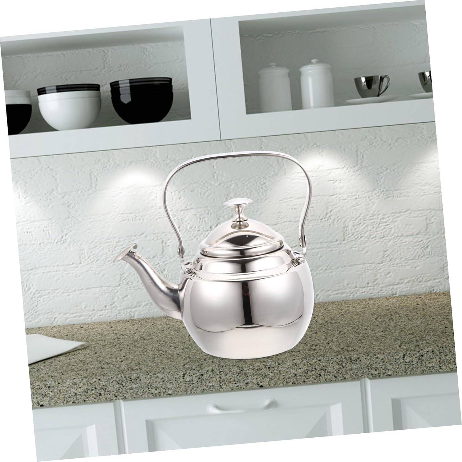 Stainless Steel Teakettle with Strainer and Handle for Tea and Milk - FUNOMOCYA Sturdy Kettle