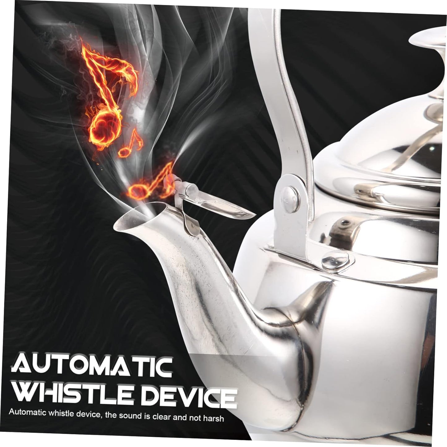 Stainless Steel Teakettle with Strainer and Handle for Tea and Milk - FUNOMOCYA Sturdy Kettle