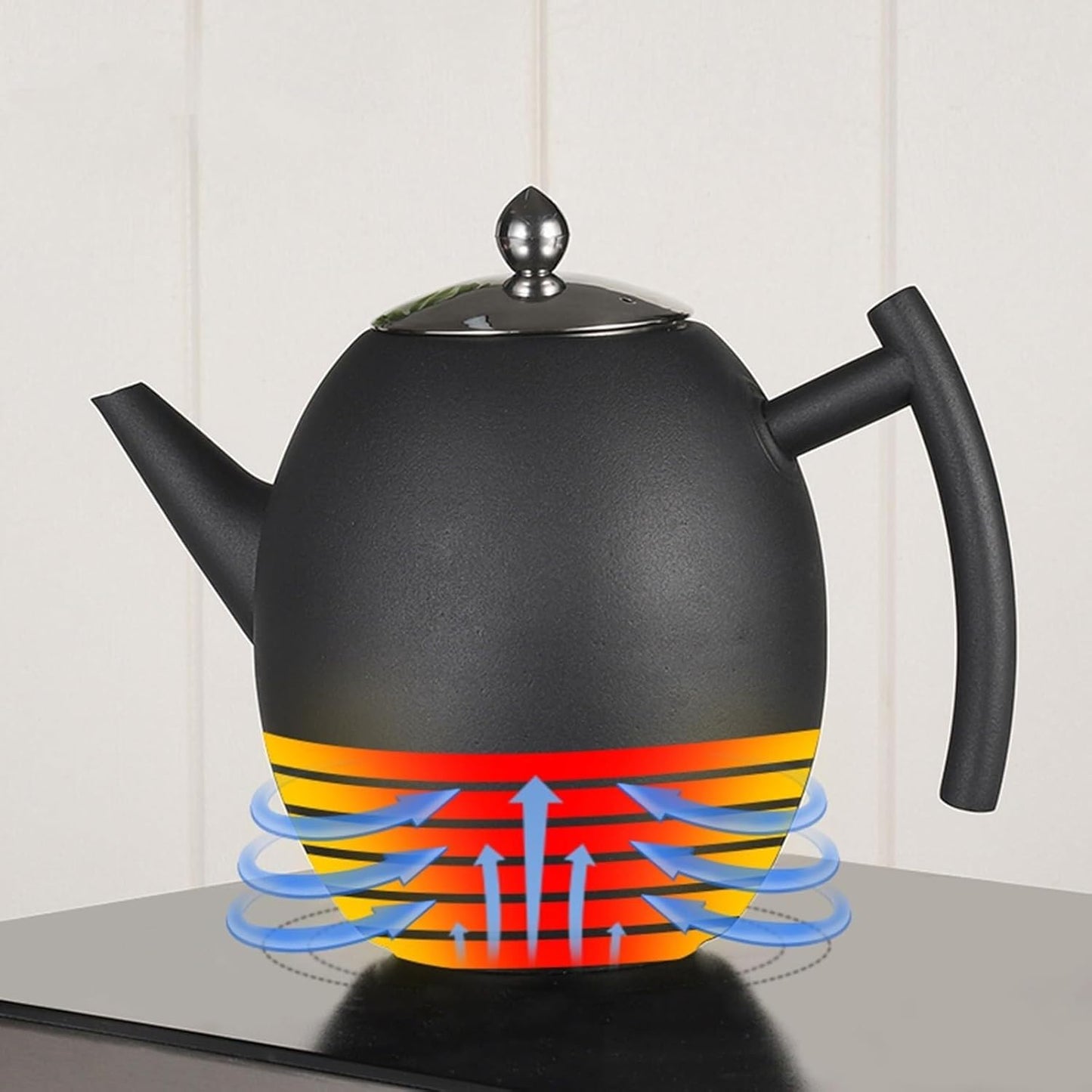 Stainless Steel Teapot with Infuser for Induction Cooker - 1.5L/2L Tea Pot for Coffee and Water