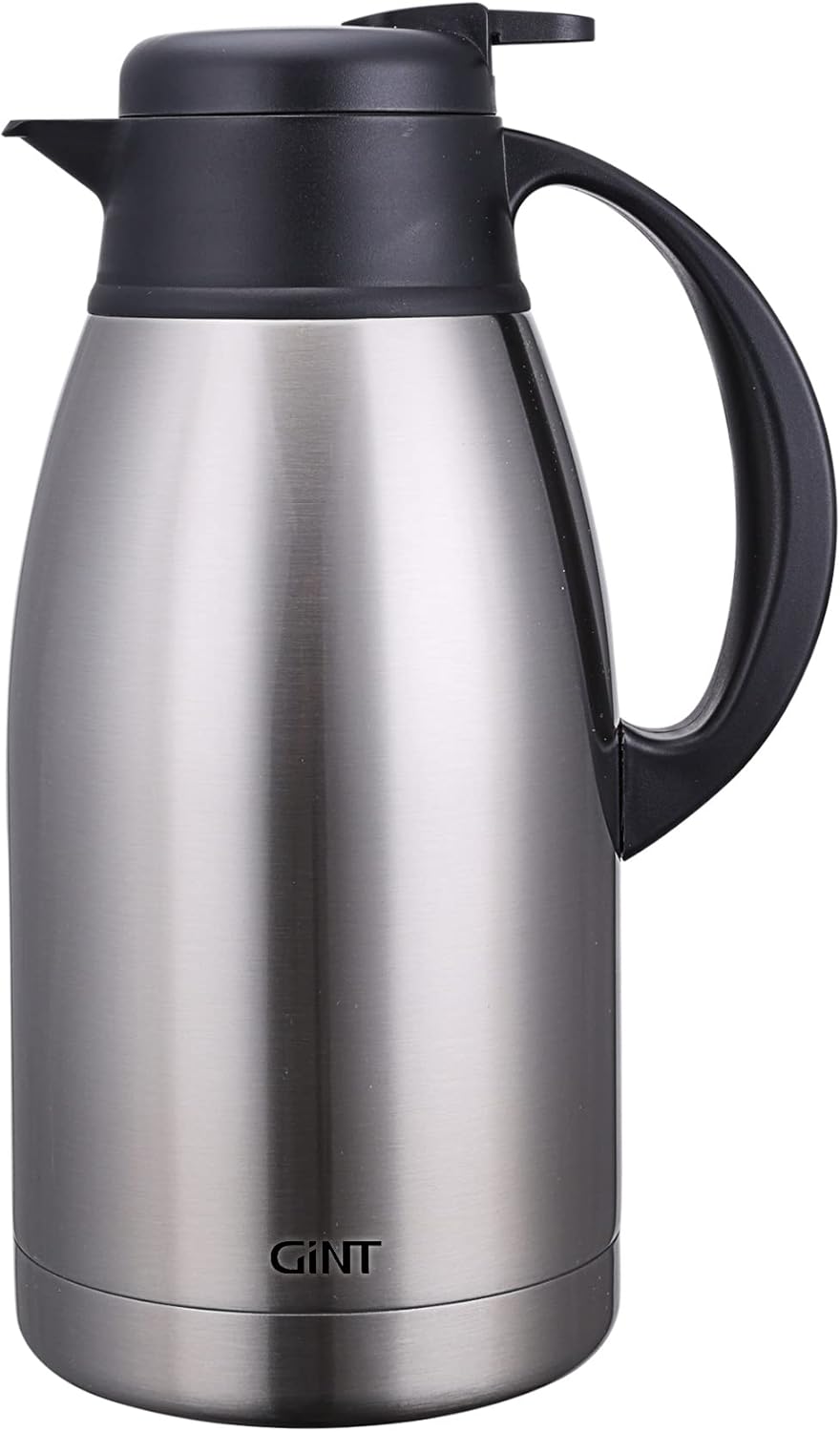 Stainless Steel Thermal Coffee Carafe, Double Wall Vacuum Insulated Dispenser, 12 Hour Heat Retention, 65 oz, Silver