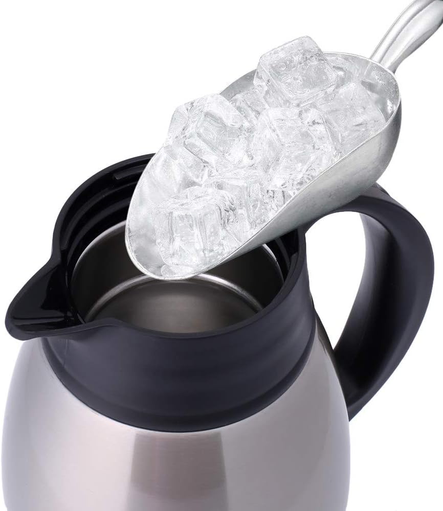 Stainless Steel Thermal Coffee Carafe, Double Wall Vacuum Insulated Dispenser, 12 Hour Heat Retention, 65 oz, Silver