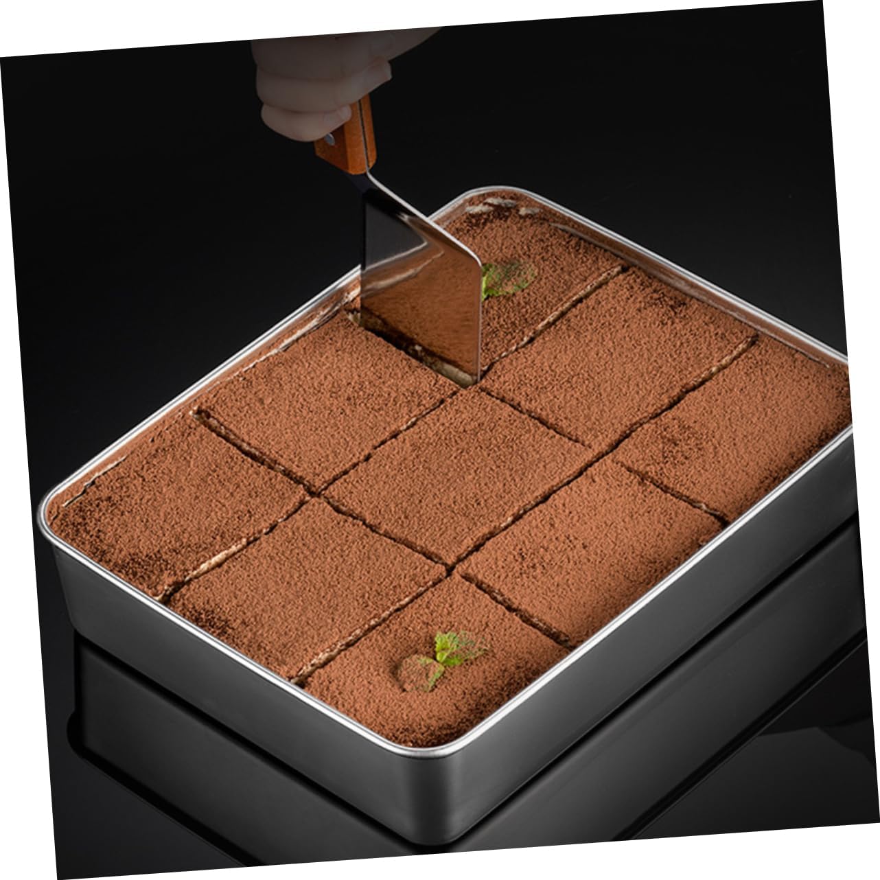 Stainless Steel Tiramisu Cake Pan Baking Molds - Set of 2 for DIY Cakes and Desserts