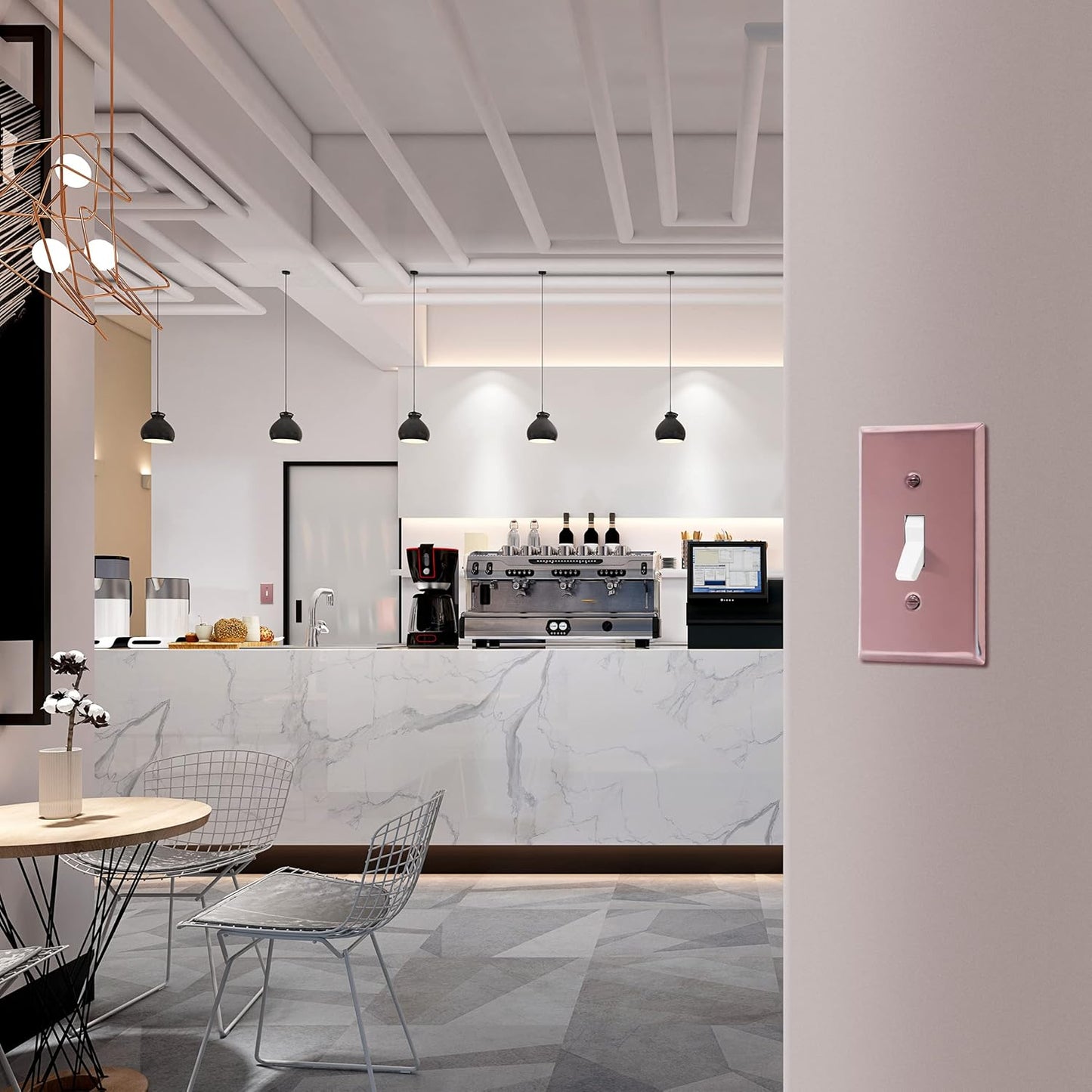 Stainless Steel Toggle Light Switch Wall Plate, Corrosion Resistant, 1-Gang 4.50" x 2.76", Polished Rose Gold - ENERLITES 7711-PRG