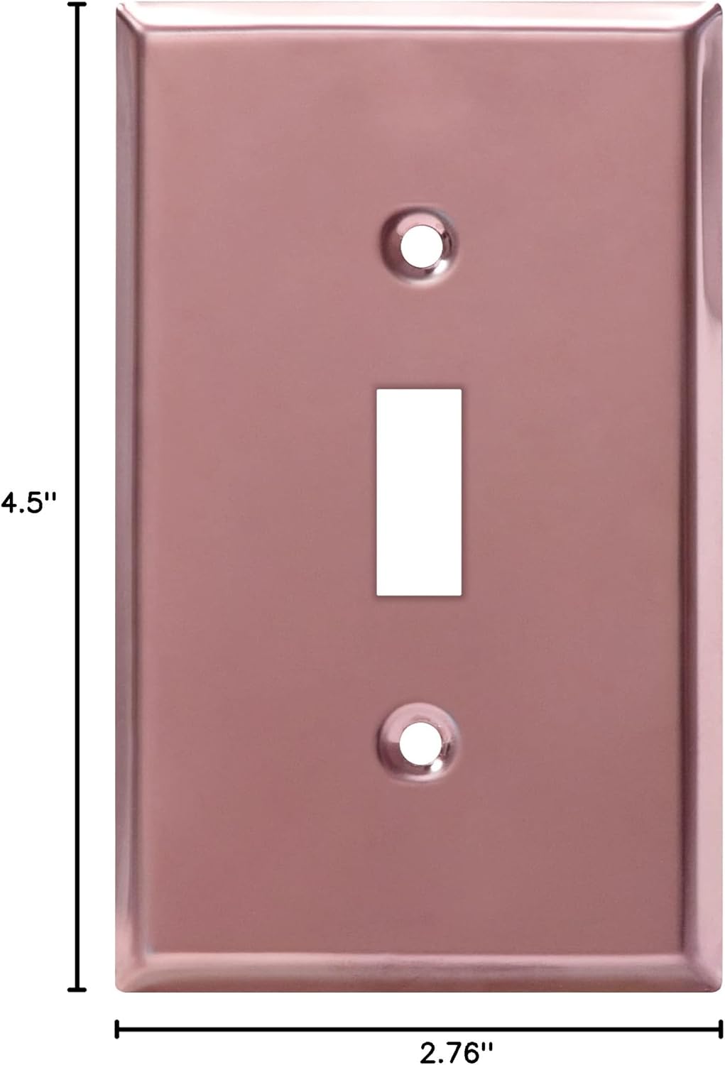 Stainless Steel Toggle Light Switch Wall Plate, Corrosion Resistant, 1-Gang 4.50" x 2.76", Polished Rose Gold - ENERLITES 7711-PRG