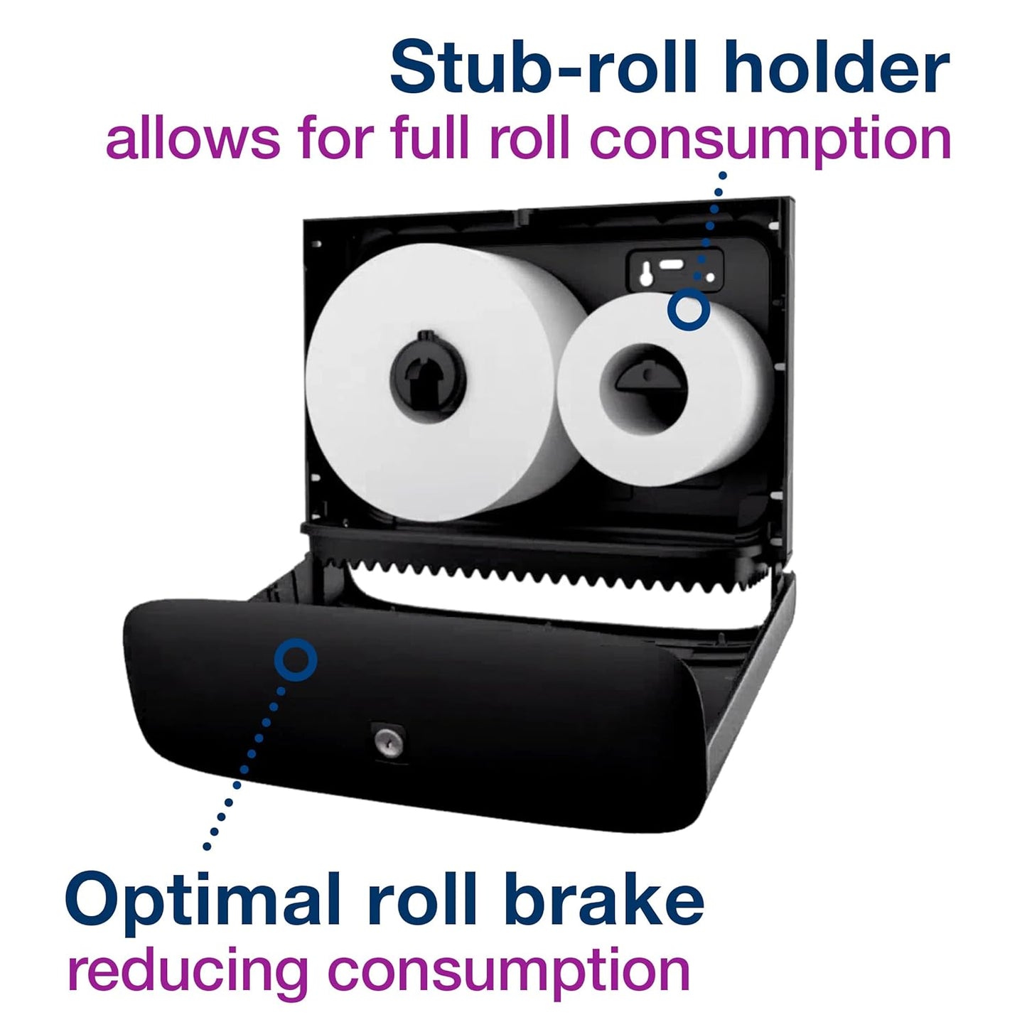 Stainless Steel Tork Mini Jumbo Toilet Paper Roll Dispenser T2 - Sleek Modern Design - 465500