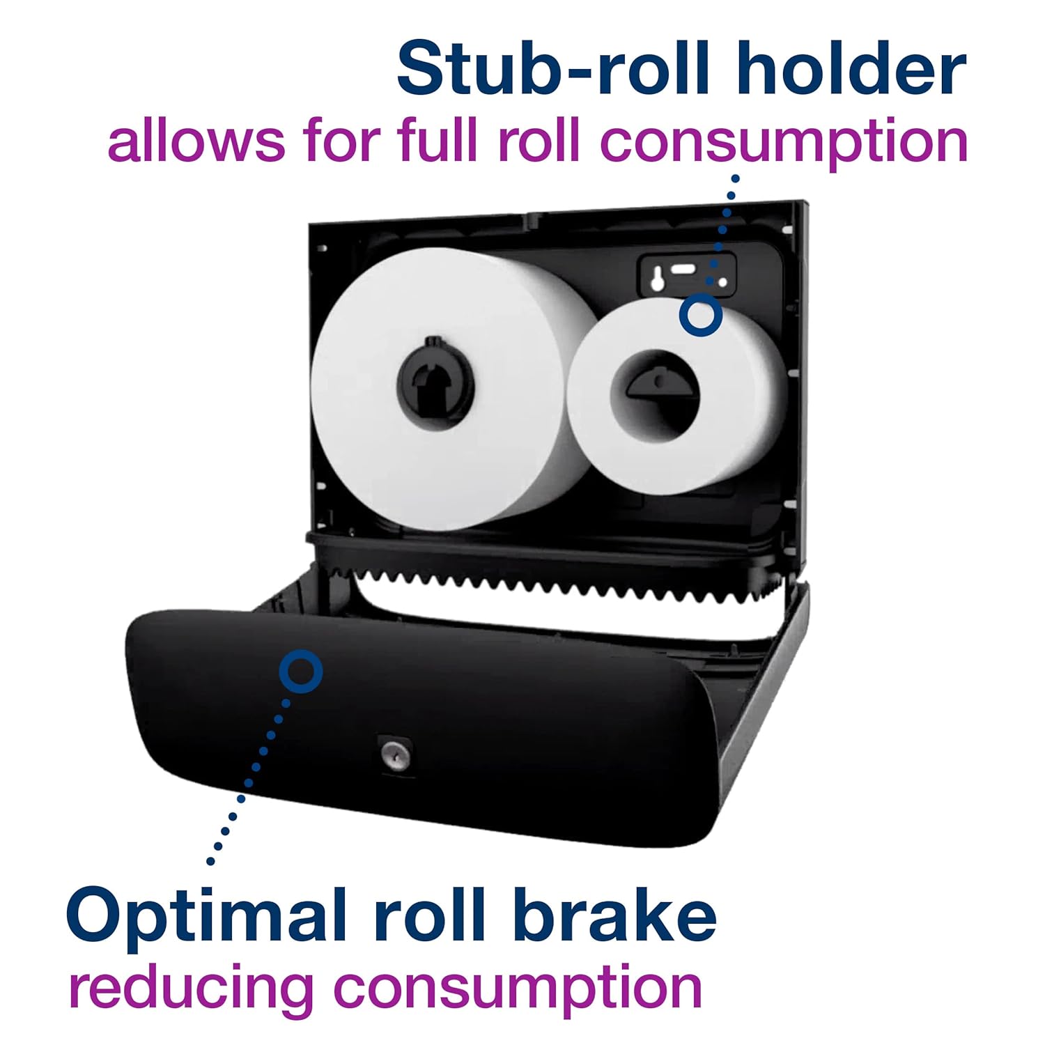 Stainless Steel Tork Mini Jumbo Toilet Paper Roll Dispenser T2 - Sleek Modern Design - 465500