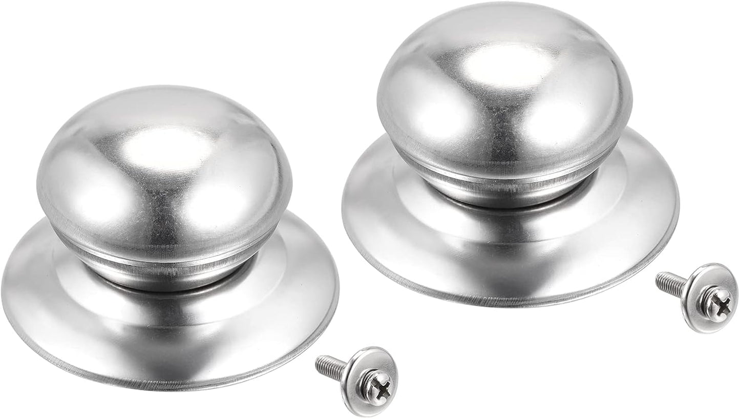 Stainless Steel Universal Pot Lid Knob Replacement 66x49x37mm - Pack of 2