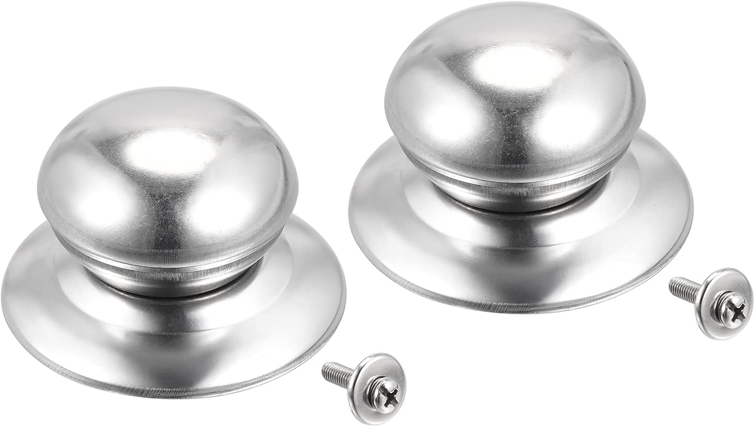 Stainless Steel Universal Pot Lid Knob Replacement 66x49x37mm - Pack of 2